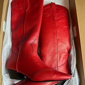 Steve Madden Red Women's Leather Western Boots